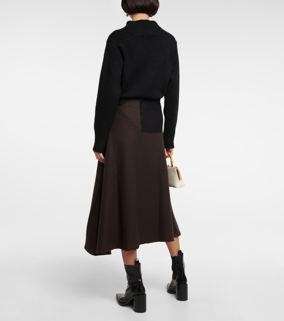 Gonna midi in lana bicolore | Jil Sander