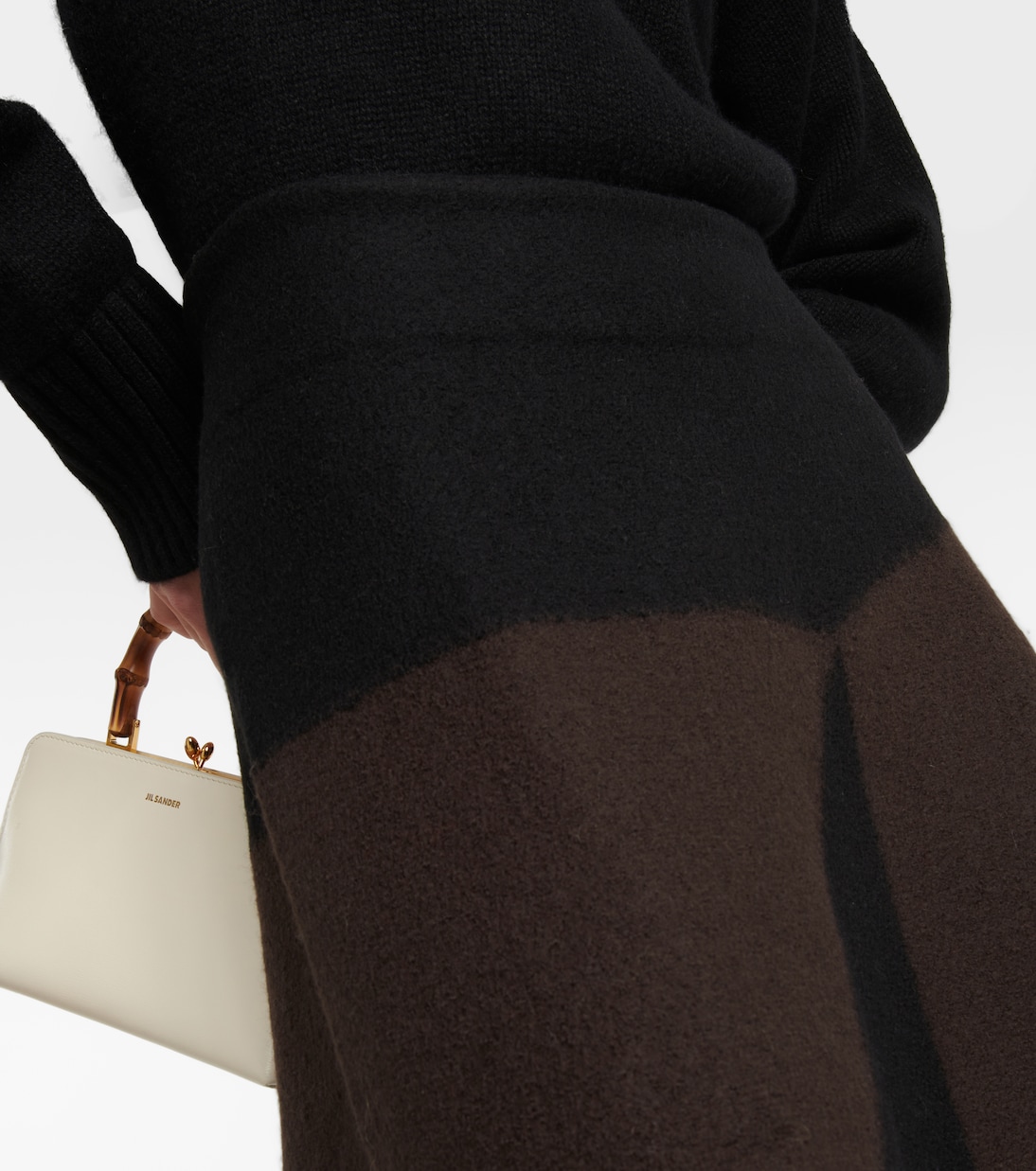 Gonna midi in lana bicolore | Jil Sander