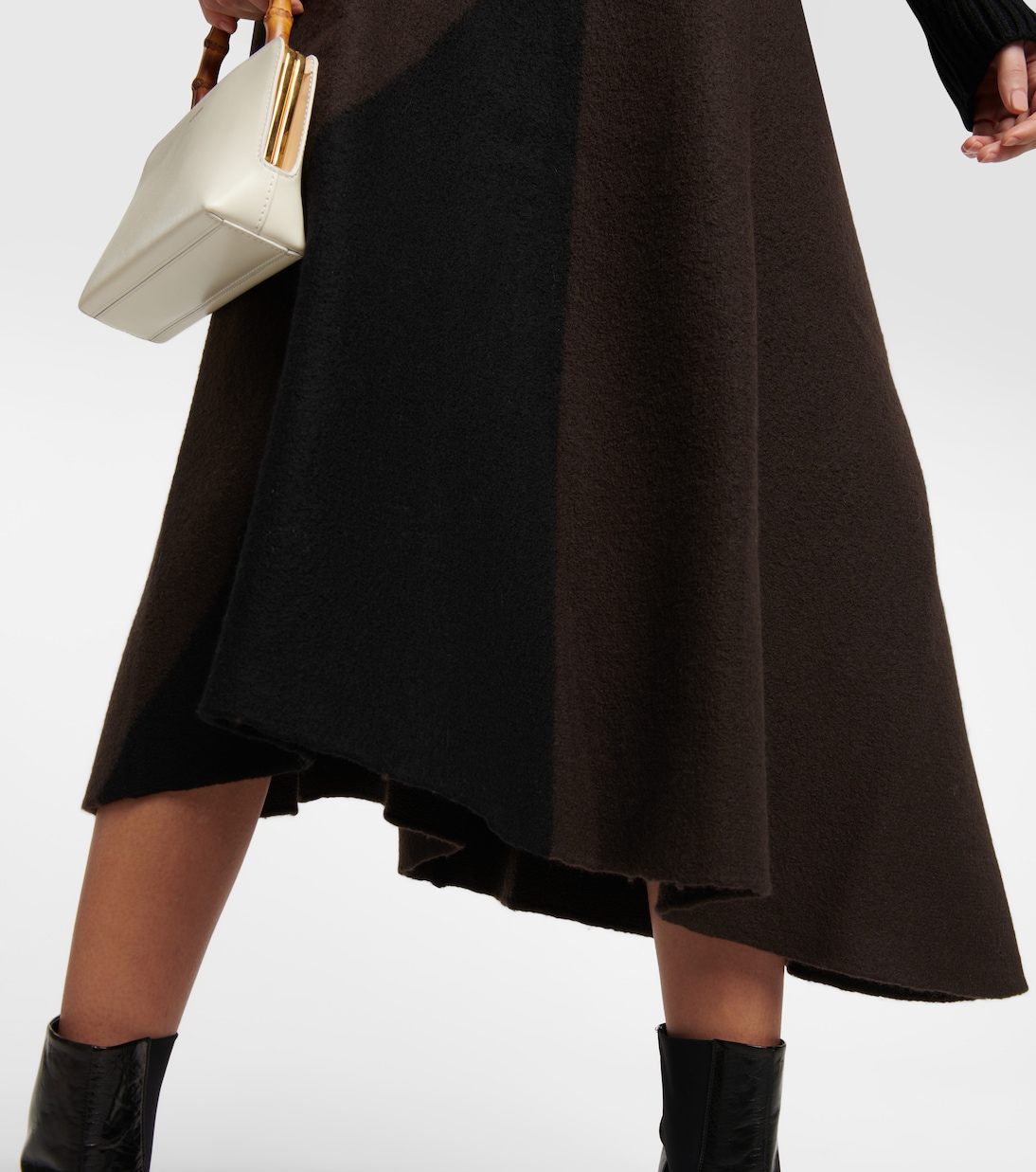 Gonna midi in lana bicolore | Jil Sander