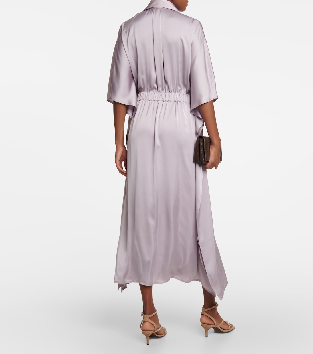 Hemdblusenkleid aus Satin | Brunello Cucinelli