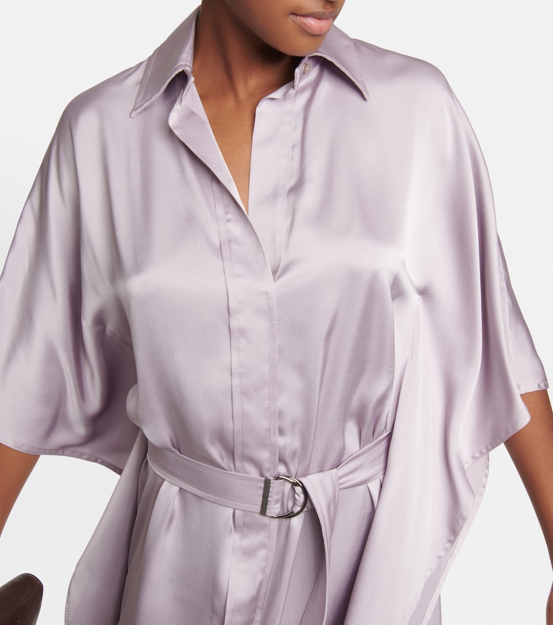 Hemdblusenkleid aus Satin | Brunello Cucinelli