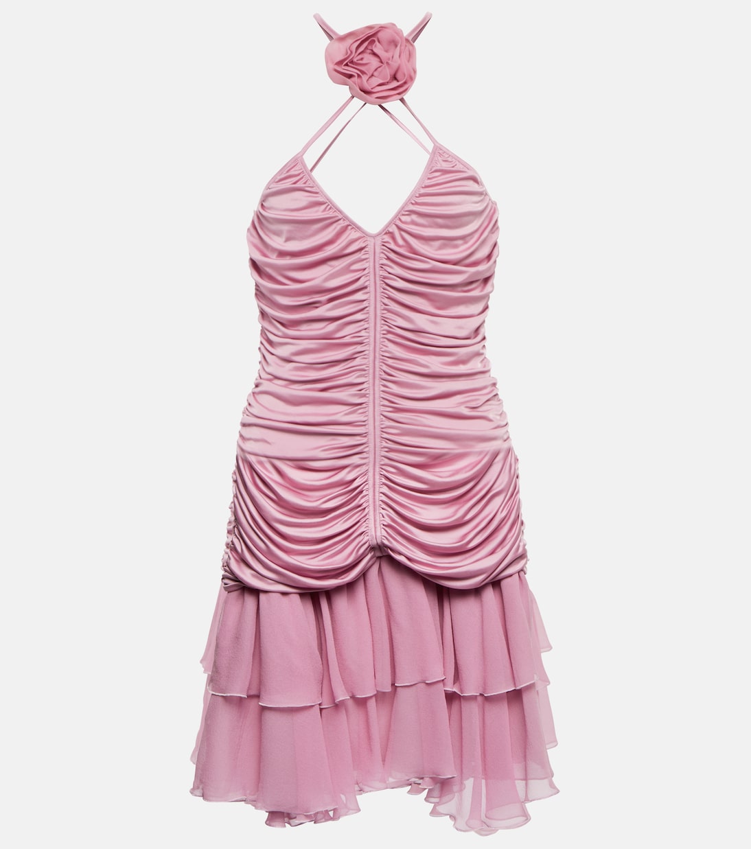 Rose ruched halterneck jersey minidress | Blumarine