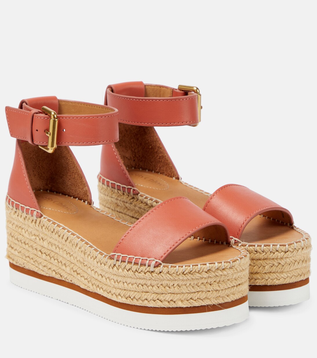 Glyn leather platform espadrille sandals in multicoloured - See By Chloe |  Mytheresa
