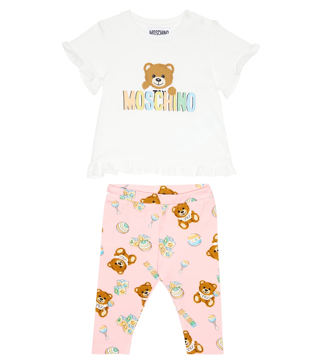 Baby - T-shirt e shorts in misto cotone | Moschino Kids