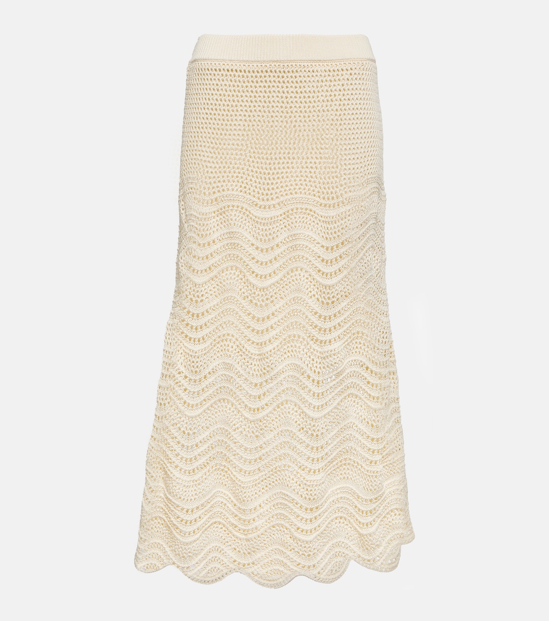 Falda midi Devi en croché de algodón | Zimmermann