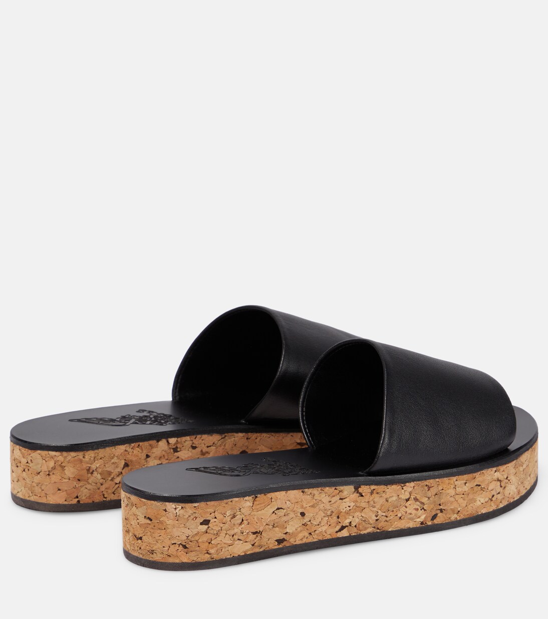 Taygete cork and leather platform slides | Ancient Greek Sandals