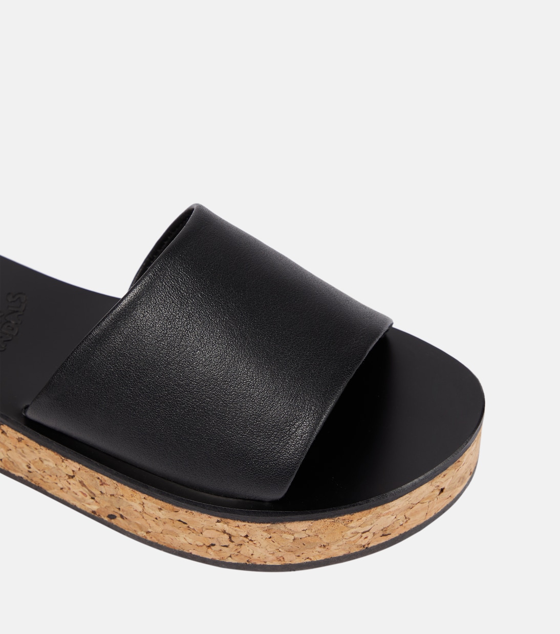 Taygete cork and leather platform slides | Ancient Greek Sandals
