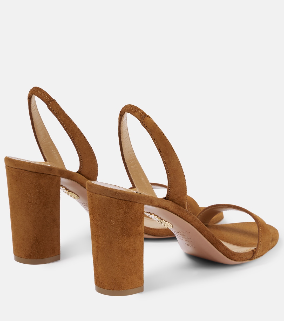 Sandalen So Nude Block aus Veloursleder | Aquazzura