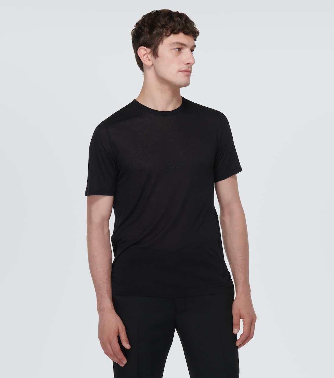 Logo embroidered T-shirt | Saint Laurent