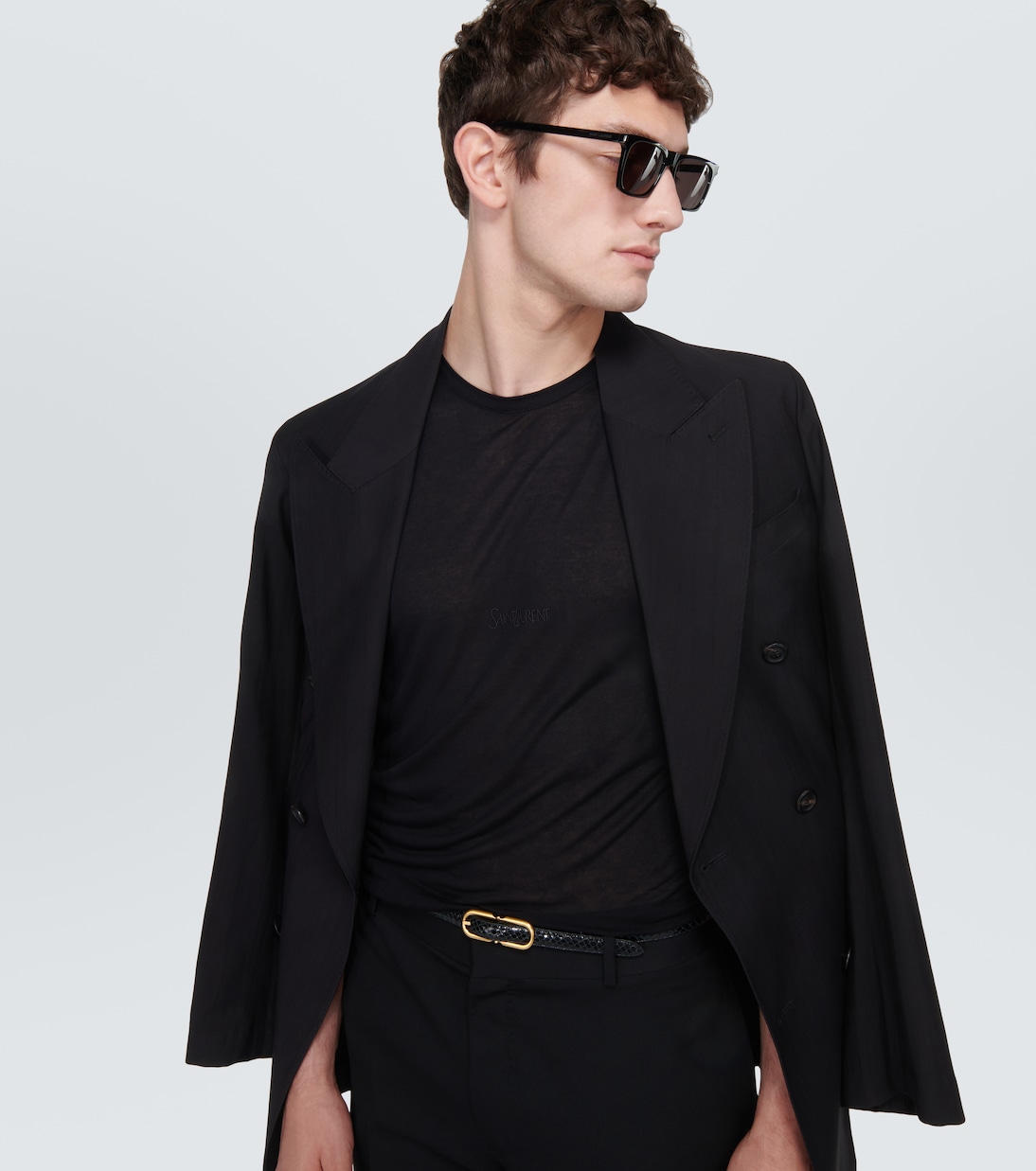 Logo embroidered T-shirt | Saint Laurent