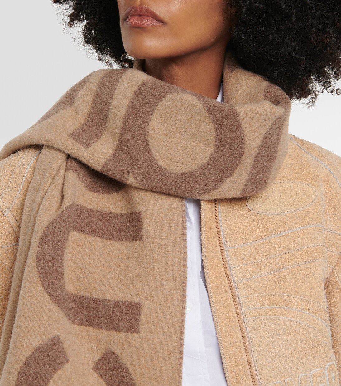 acne studious JACQUARD LOGO SCARF（Logo jacquard scarf）