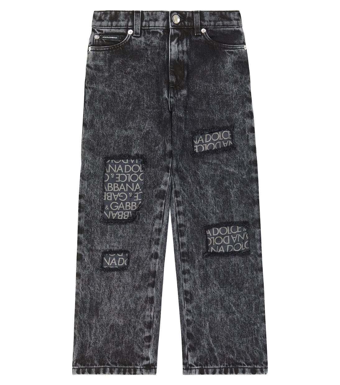 Jeans regular con twill di seta | Dolce&Gabbana Kids