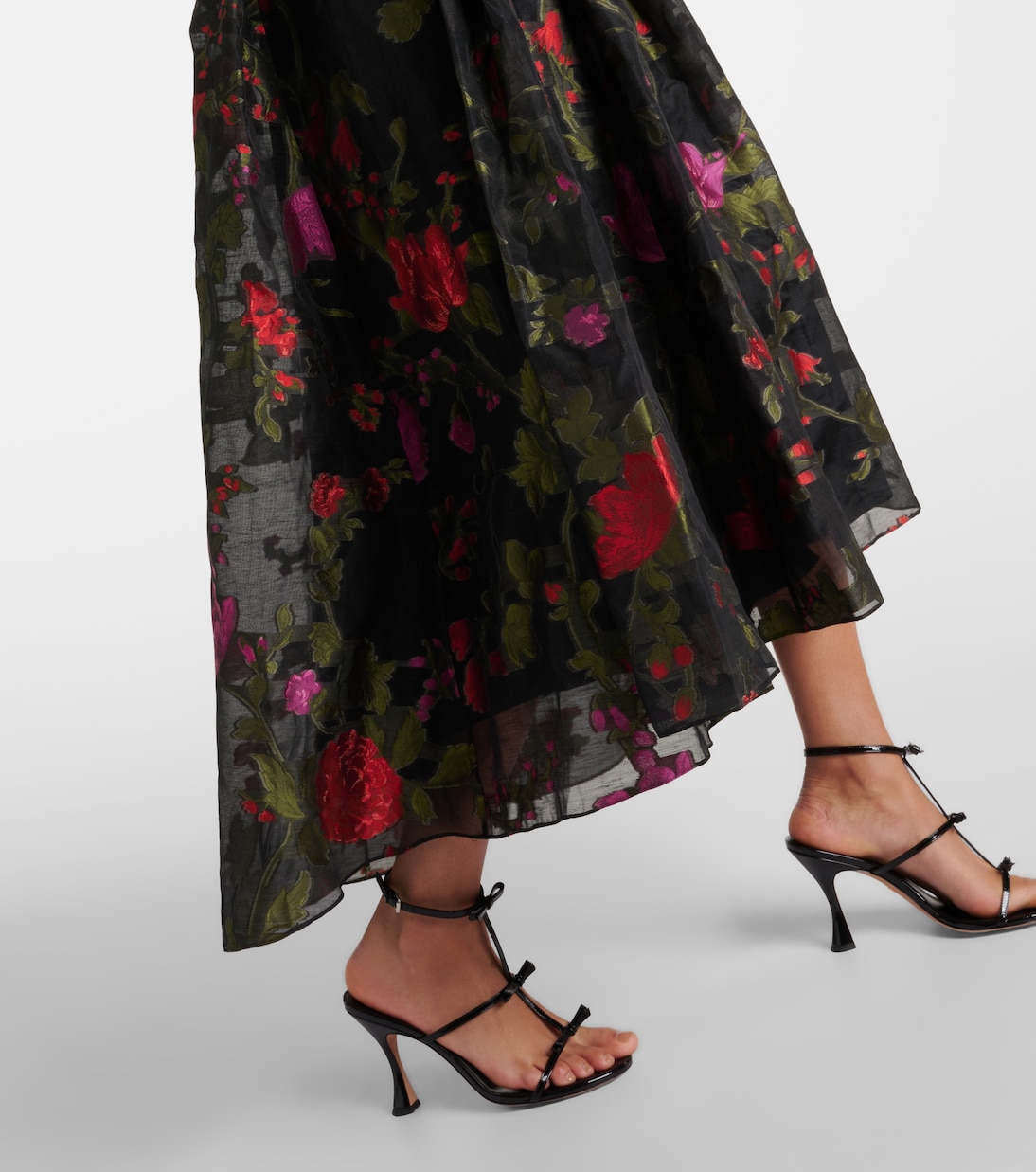 Vestido midi de organza floral | Erdem