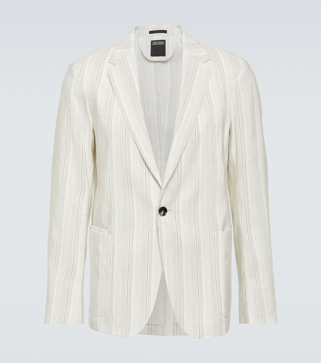 Chalk stripe linen-blend blazer | Zegna