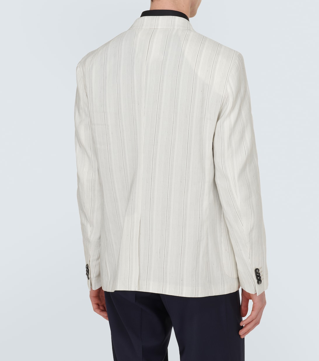Chalk stripe linen-blend blazer | Zegna