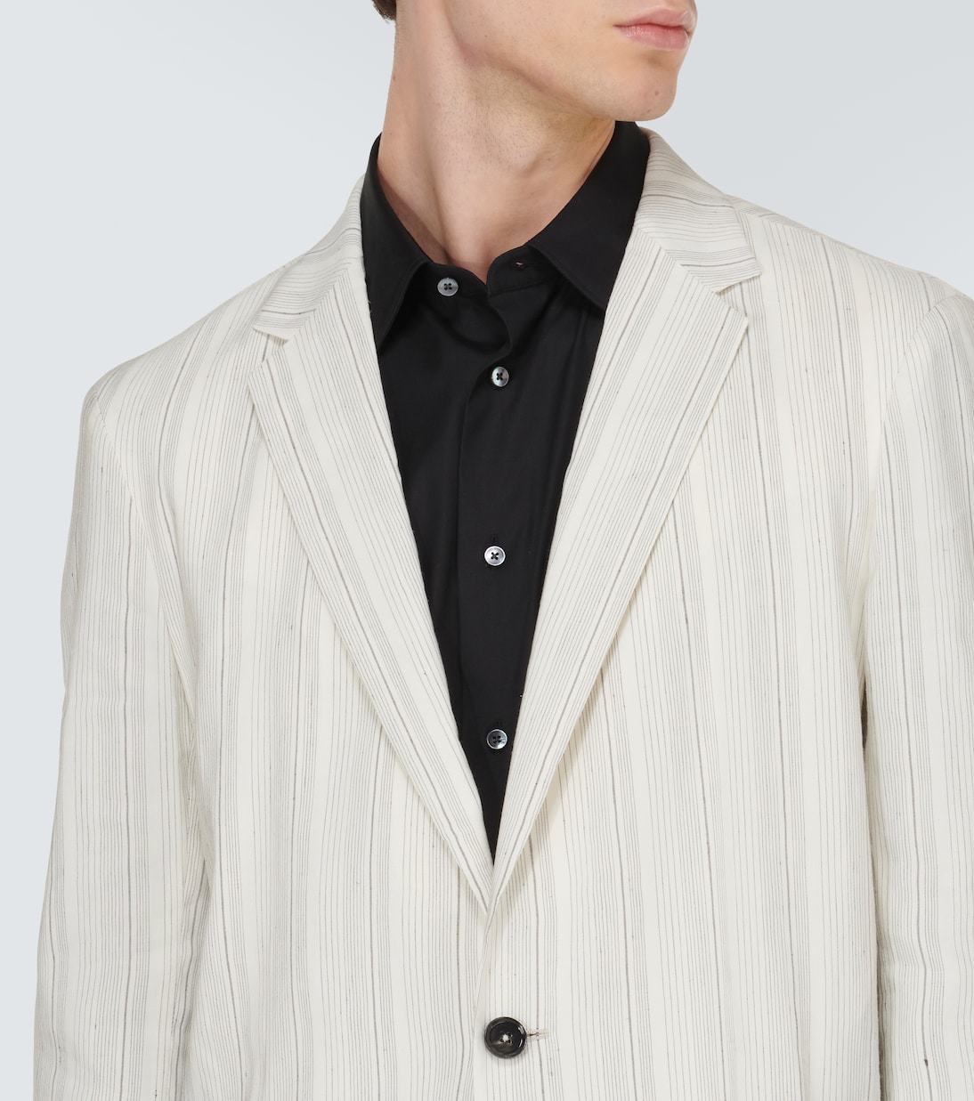 Chalk stripe linen-blend blazer | Zegna