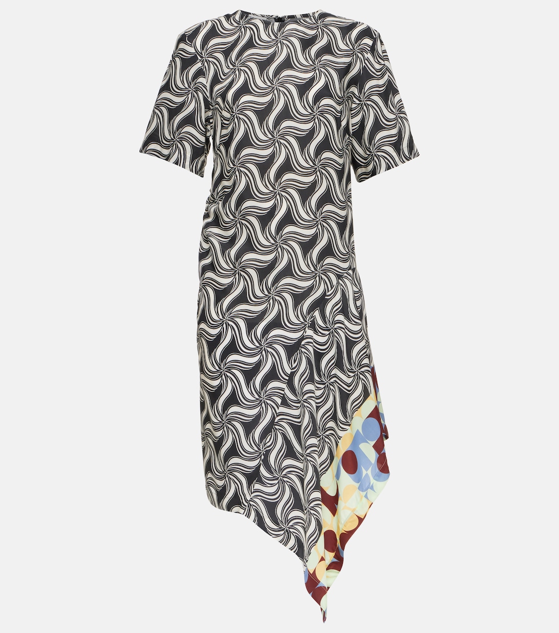 Vestido midi asimétrico estampado | Dries Van Noten