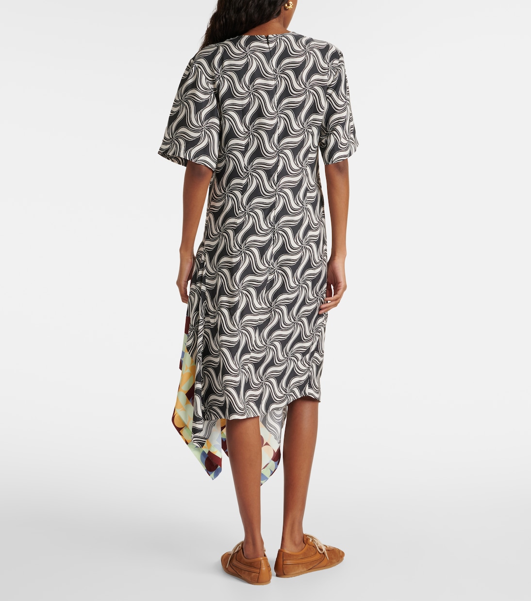 Vestido midi asimétrico estampado | Dries Van Noten