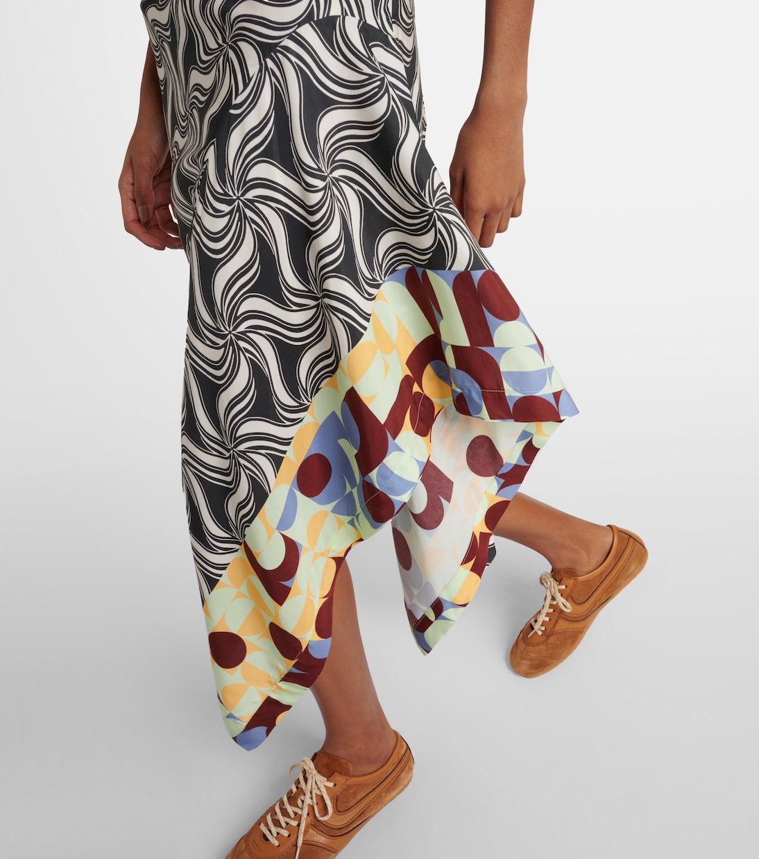 Vestido midi asimétrico estampado | Dries Van Noten