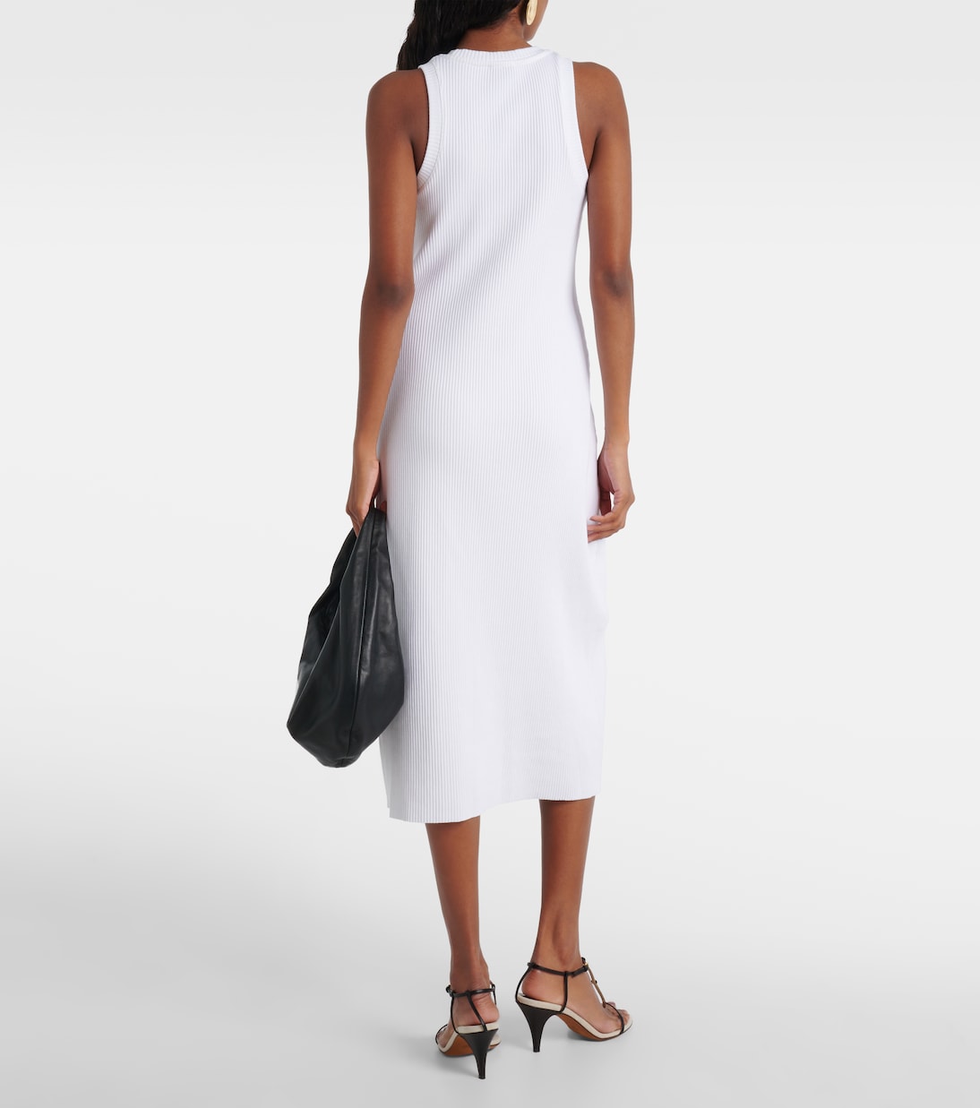 Robe midi en maille jersey côtelée | Vince