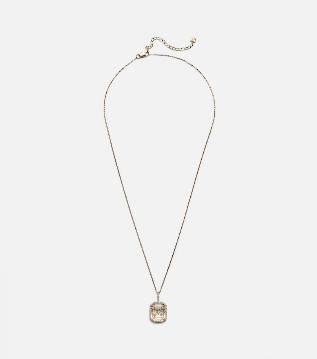 Collana in oro 14kt con quarzo e diamanti | Mateo