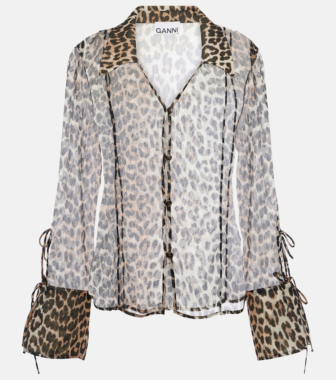 Camisa de chifón estampada | Ganni
