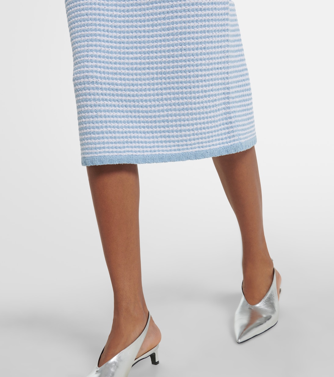 Falda midi de mezcla de algodón de tiro alto | Tory Burch