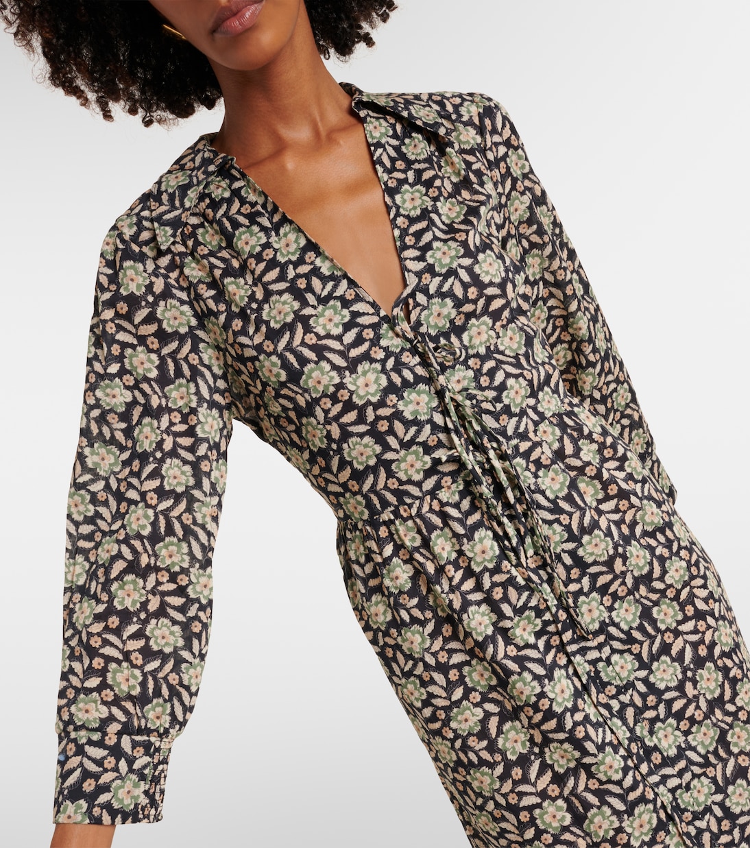 Vestido midi Franchi de algodón floral | Rixo
