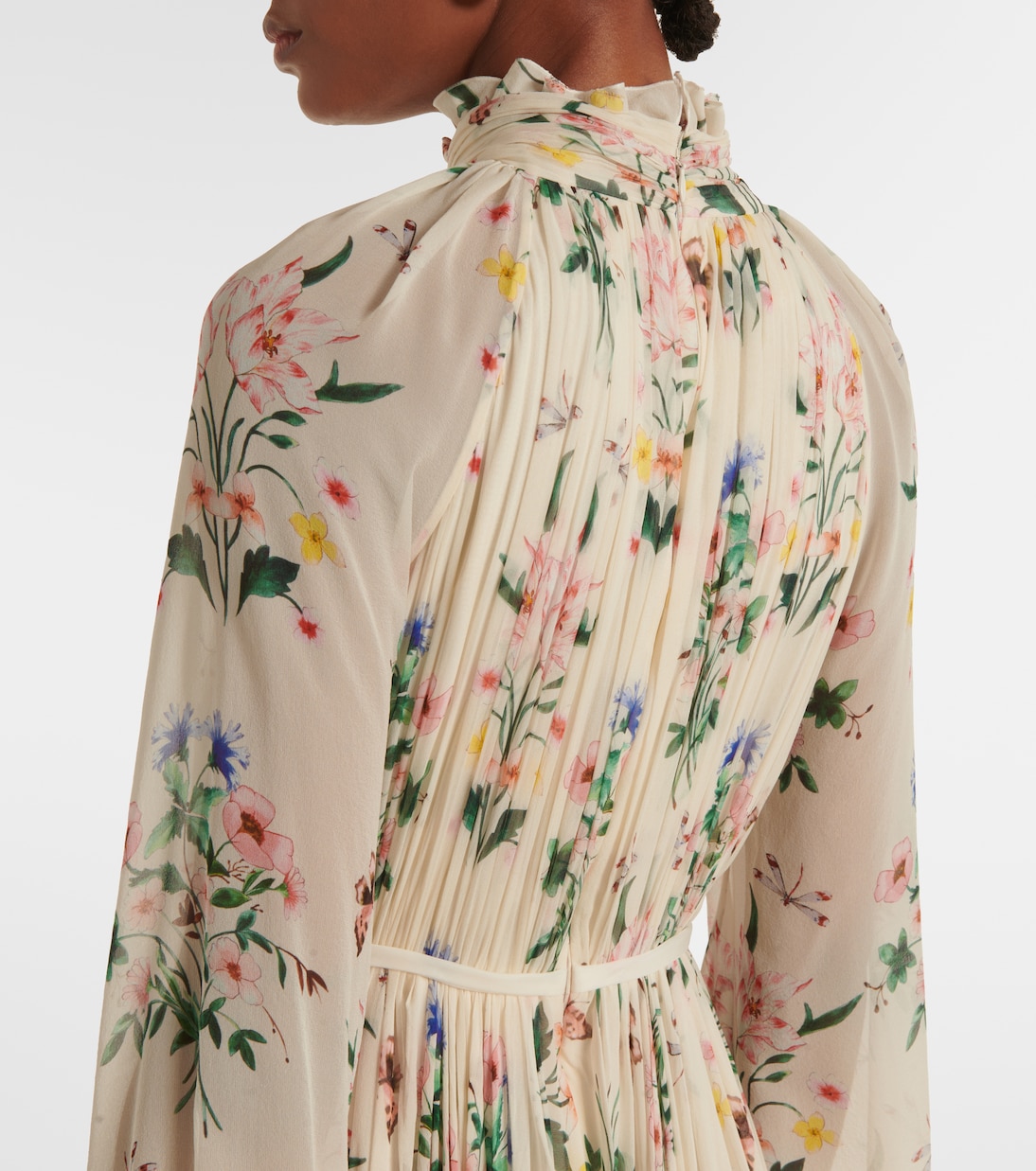 Abito midi in seta con stampa floreale | Giambattista Valli
