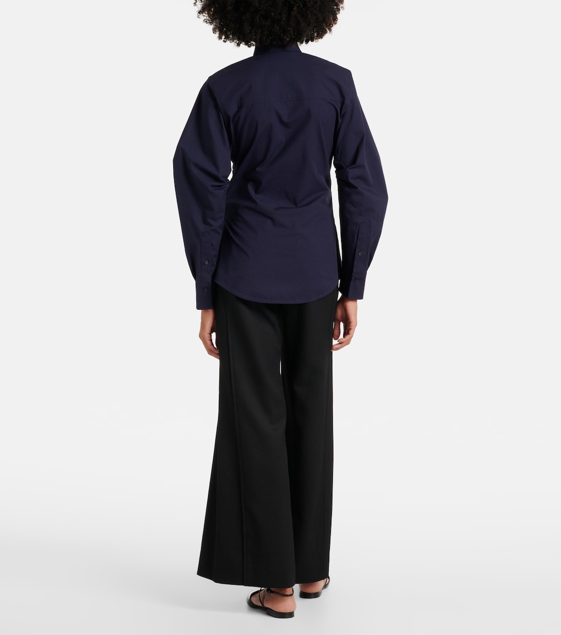 Camisa fruncida de mezcla de algodón | Victoria Beckham