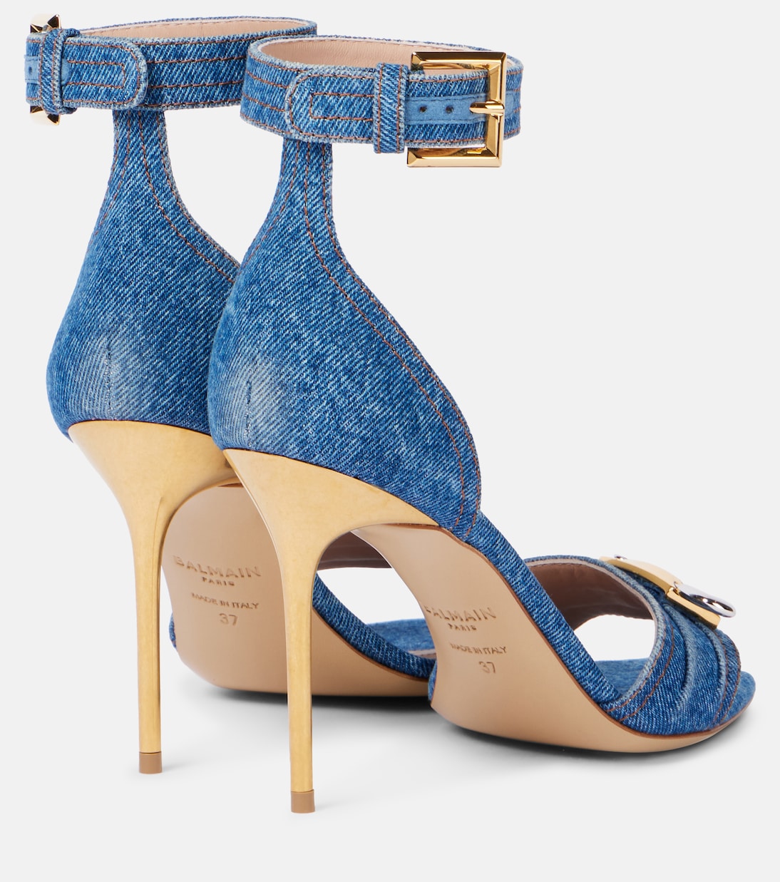Sandales en jean à logo | Balmain