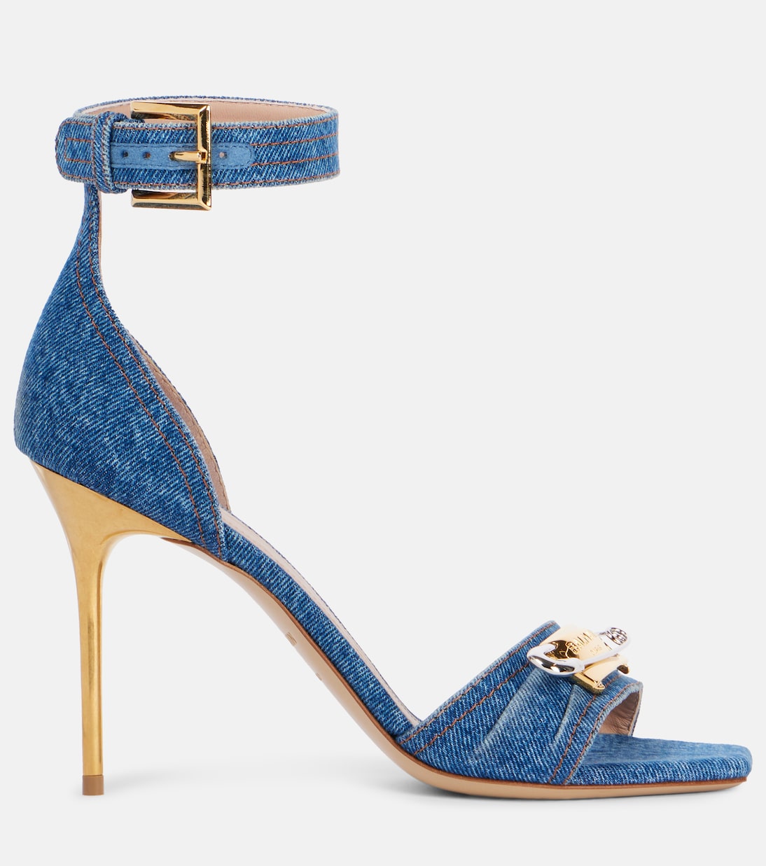 Sandales en jean à logo | Balmain