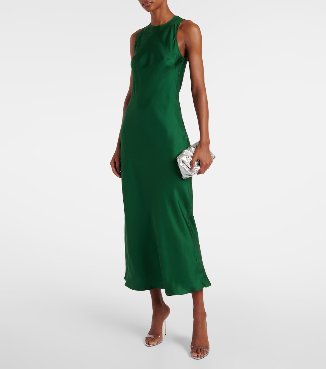 Abito lungo Valencia in twill di seta | Asceno