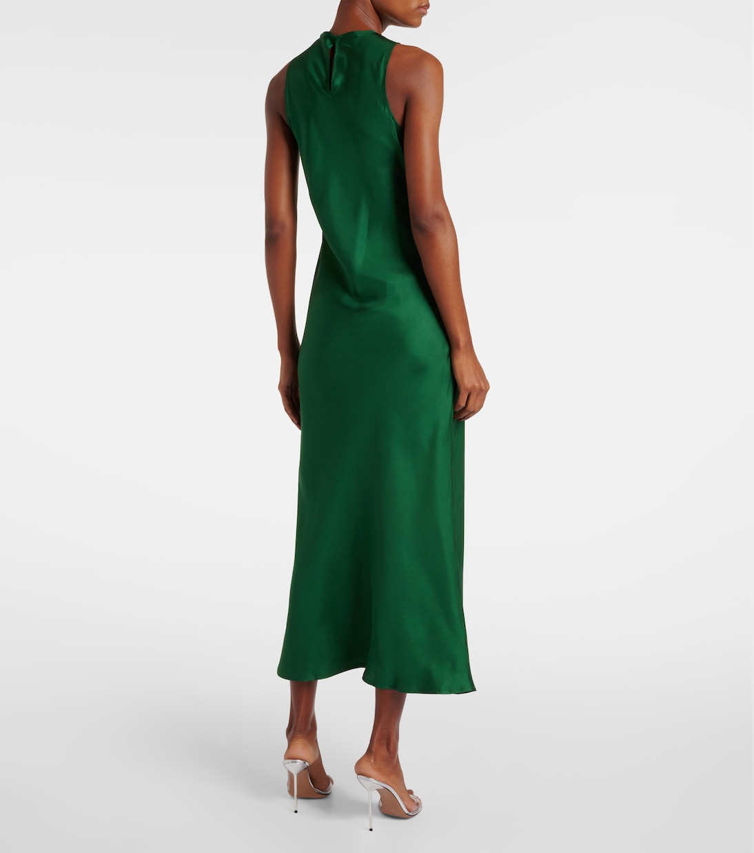 Abito lungo Valencia in twill di seta | Asceno