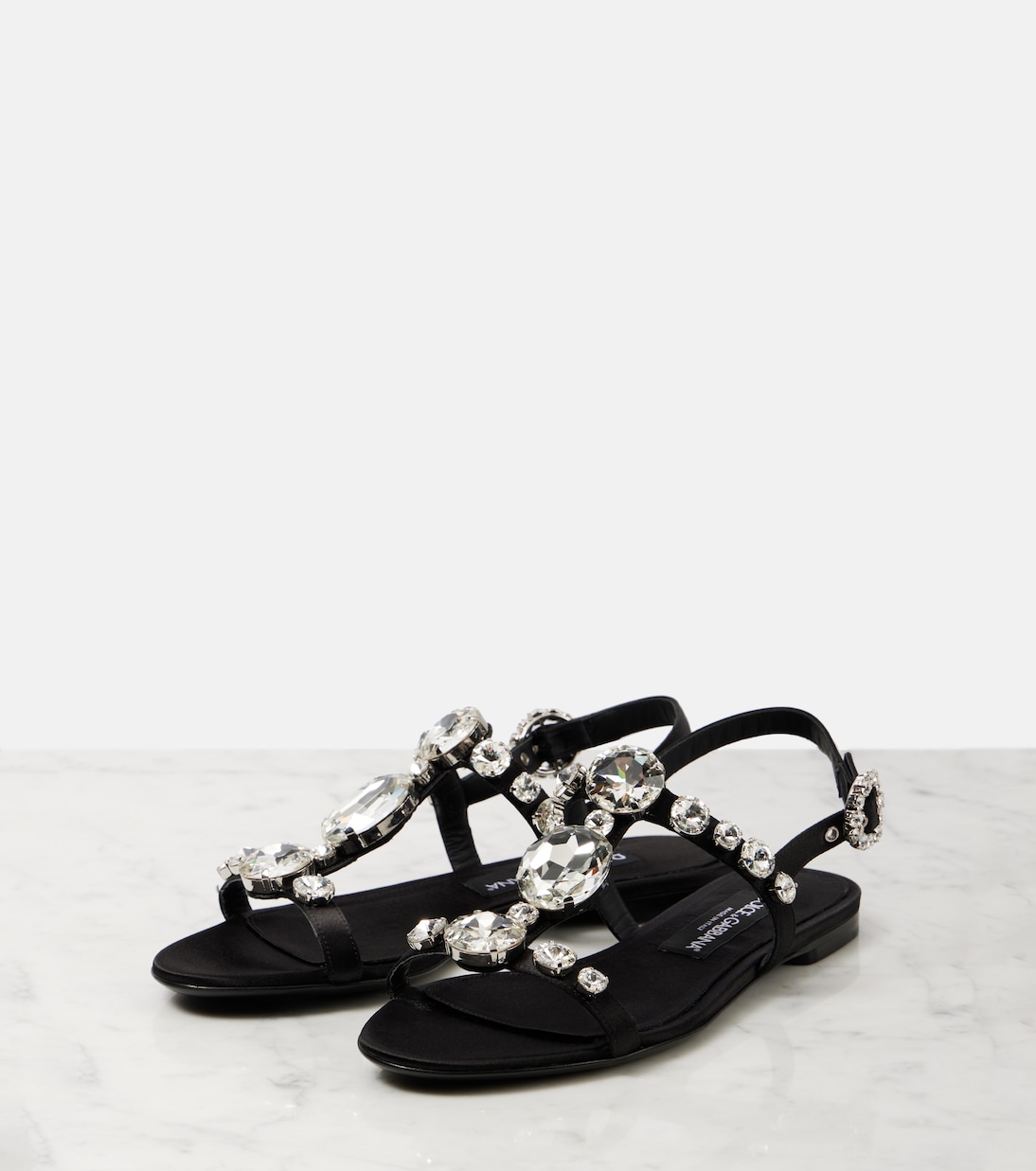 Sandali Bianca in raso con decorazioni | Dolce&Gabbana