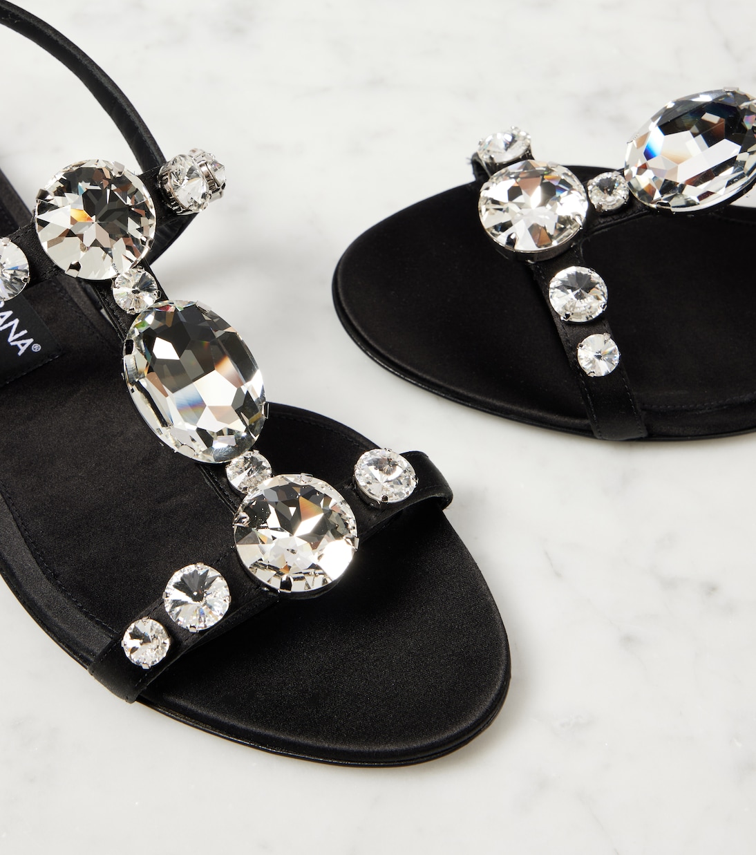Sandali Bianca in raso con decorazioni | Dolce&Gabbana