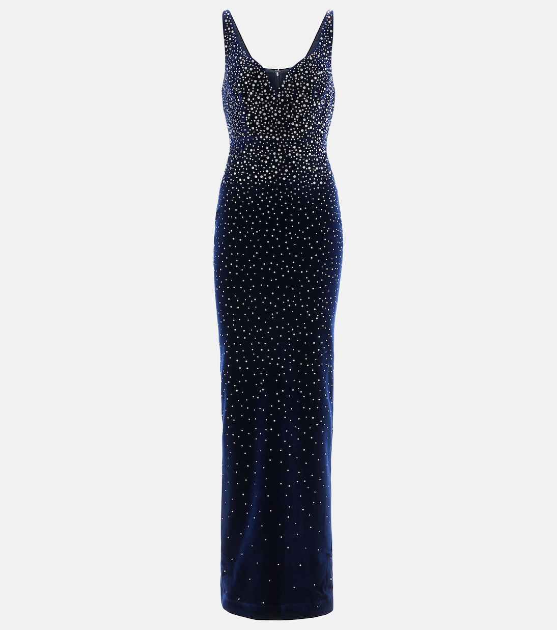 Abito lungo Singlet in velluto con cristalli | Alex Perry