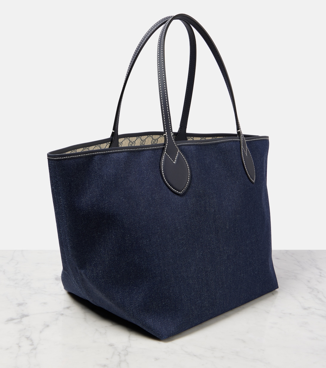 Cabas Totissima Large en denim à logo | Gucci
