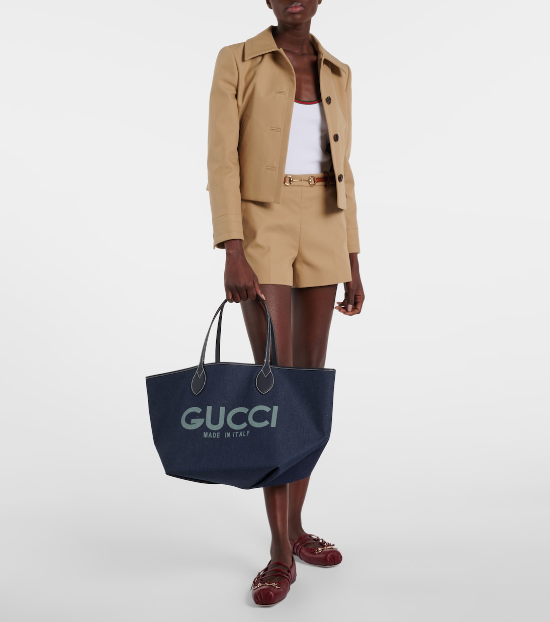 Cabas Totissima Large en denim à logo | Gucci