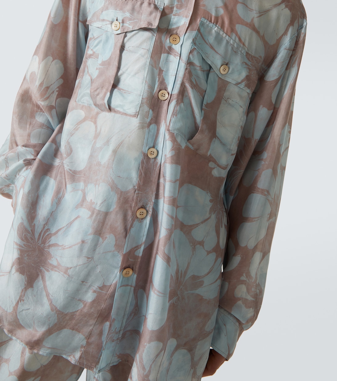 Camicia in seta con stampa floreale | Dries Van Noten