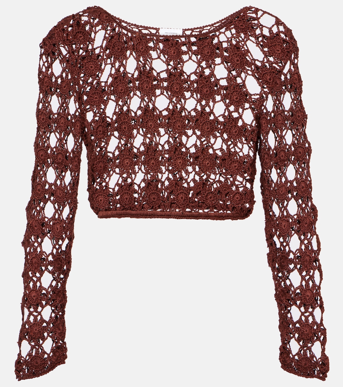 Top cropped Bella in crochet di cotone | Anna Kosturova