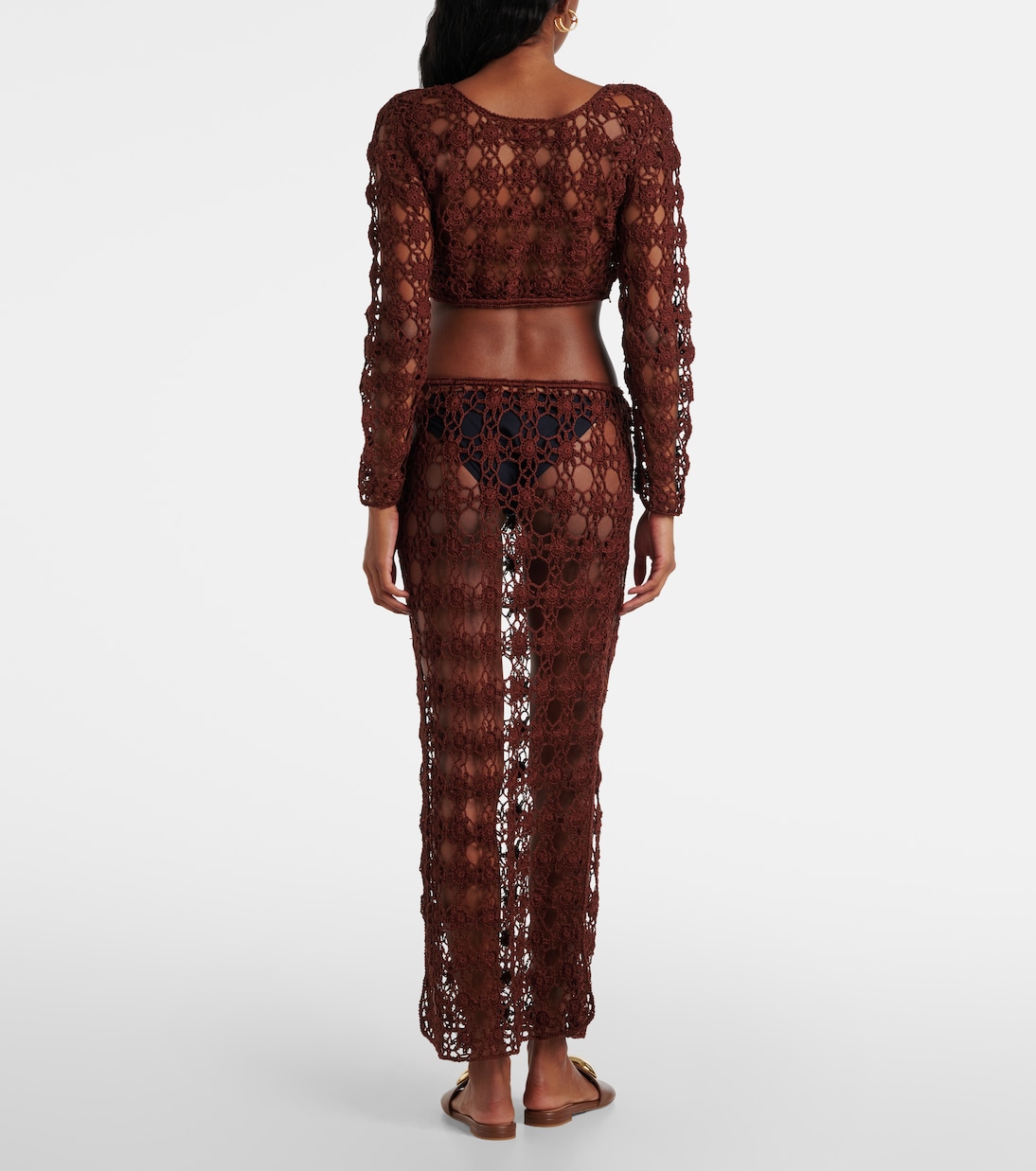 Top cropped Bella in crochet di cotone | Anna Kosturova