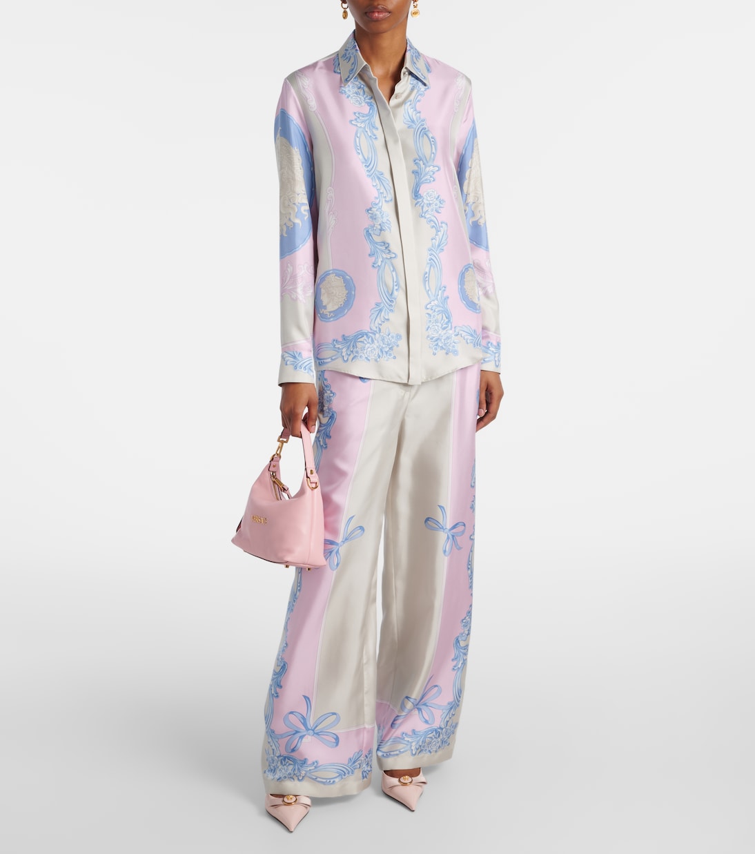 Pantaloni pigiama Medusa Cameo in twill di seta | Versace