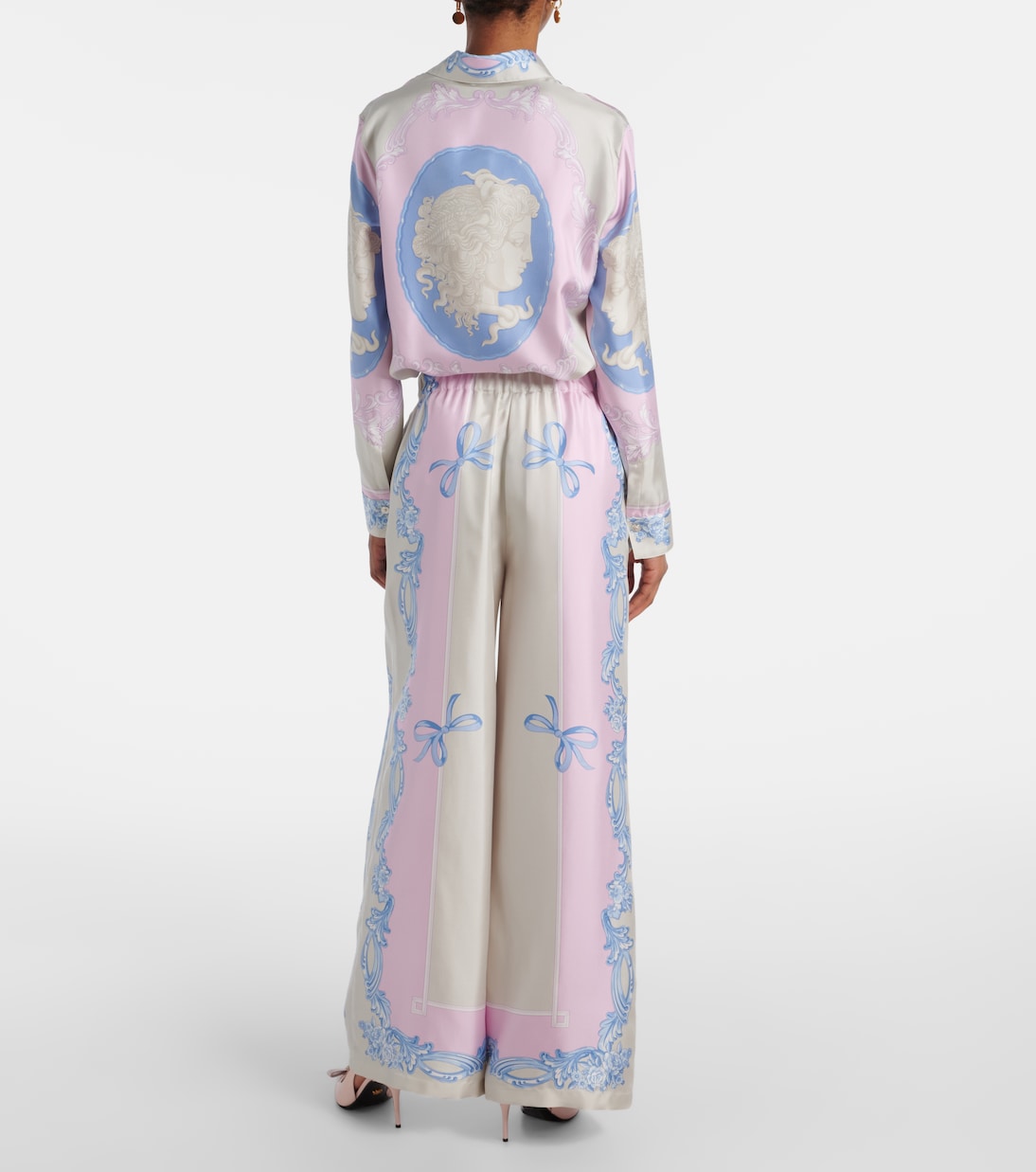 Pantaloni pigiama Medusa Cameo in twill di seta | Versace