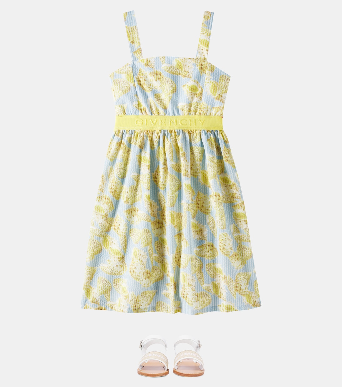 Abito in cotone a righe con stampa | Givenchy Kids