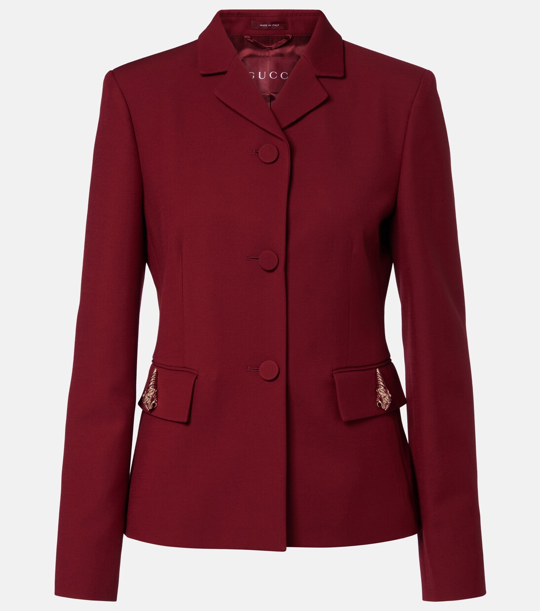 Verzierte Jacke aus Seide und Wolle | Gucci