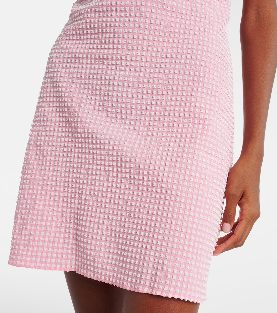 Gingham halterneck seersucker minidress | Hunza G