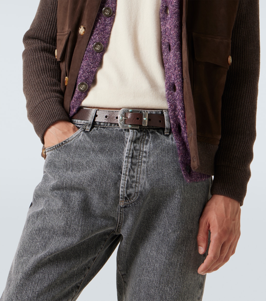 Verzierter Gürtel aus Leder | Brunello Cucinelli