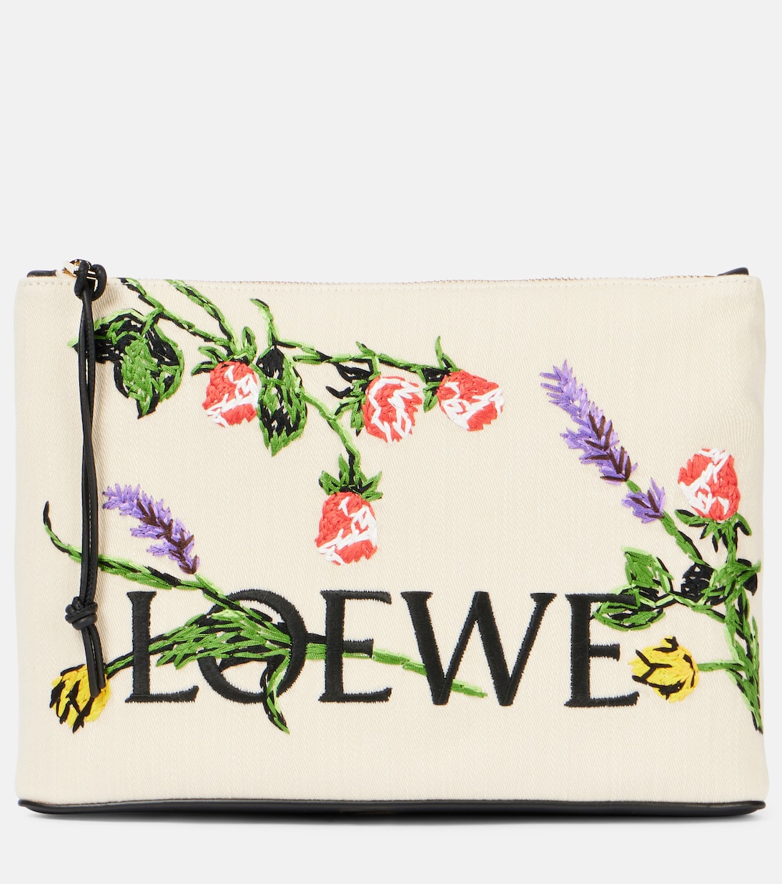 Paula's Ibiza embroidered canvas pouch | Loewe