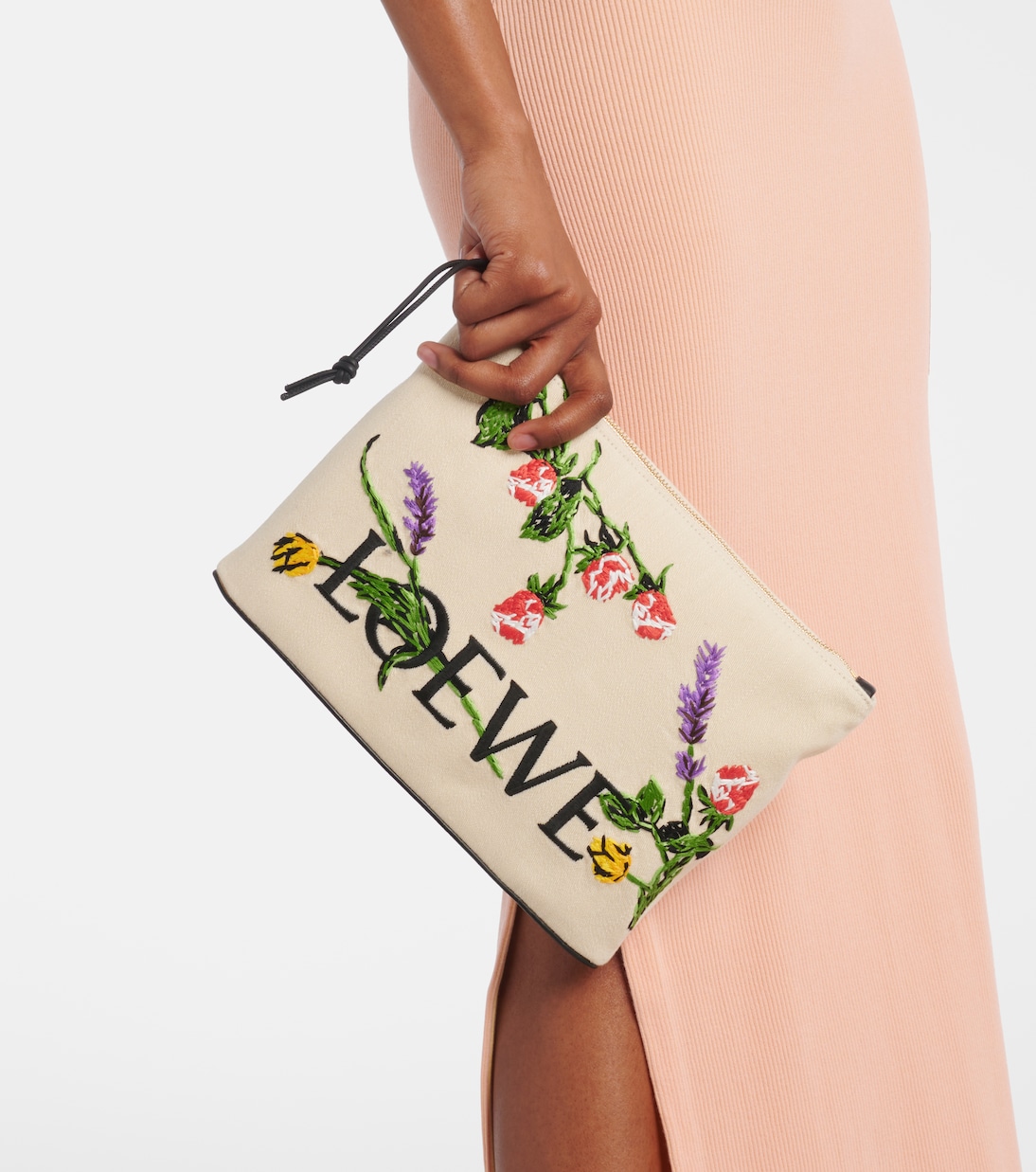 Paula's Ibiza embroidered canvas pouch | Loewe